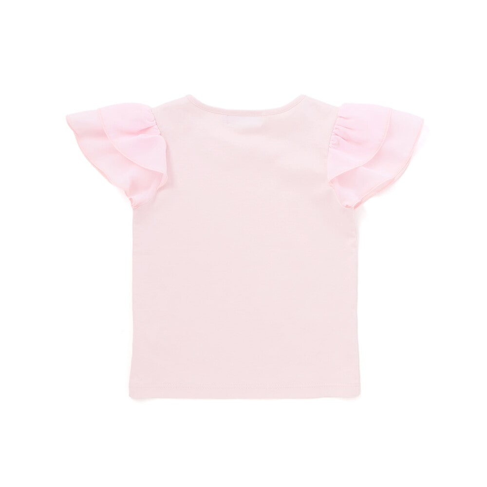 【お揃い】リバティ(MARINA'S WALK)プリントリボンモチーフ 袖シフォンTシャツ(100~140cm) ピンク 100cm