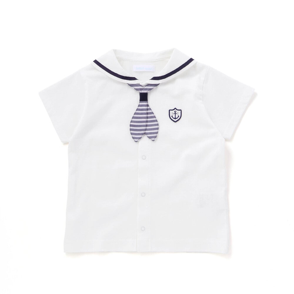 【お揃い】天竺マリンブラウスベビー(70~90cm) ホワイト S(70-80cm)