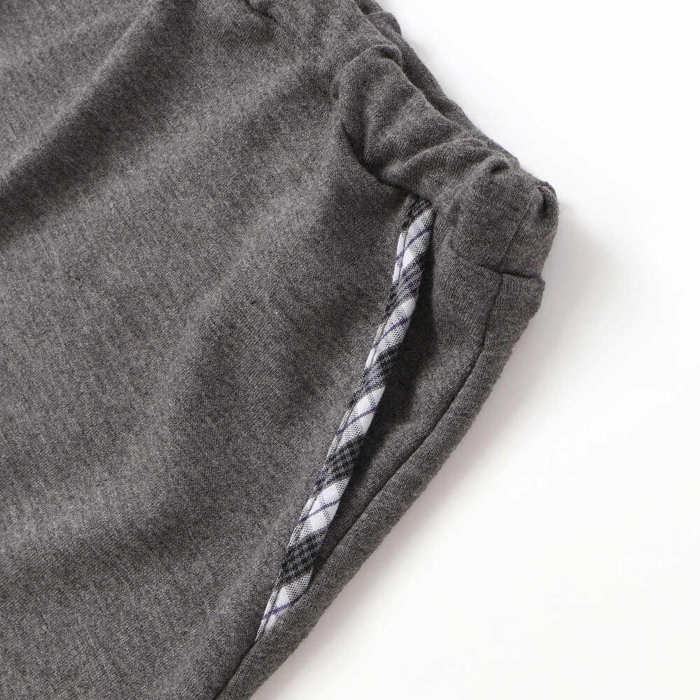 杢インレイワッペン付きパンツ(70~90cm) グレー S(70-80cm)