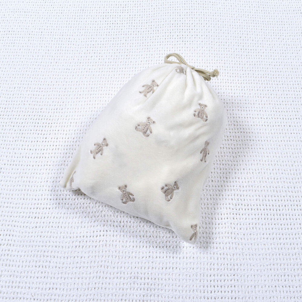 アニマル 】 クマ 刺繍 星 ドット マイクロフリース おくるみ(ﾜﾝｻｲｽﾞ