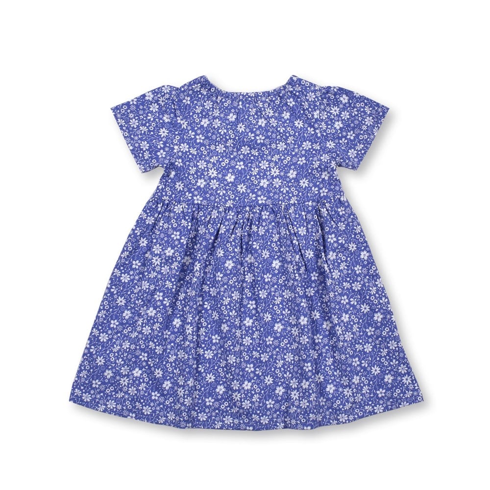 花柄 柄 プリント 天竺 ワンピース (80~130cm) ネイビー系 80cm