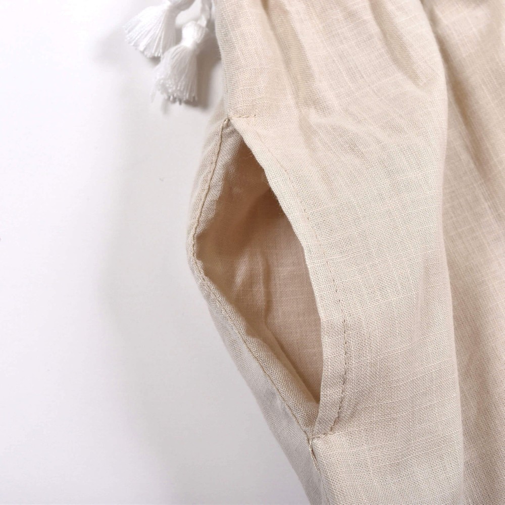 かぎ編み風 切り替え 布帛 ワンピース(80~130cm) パープル 110cm