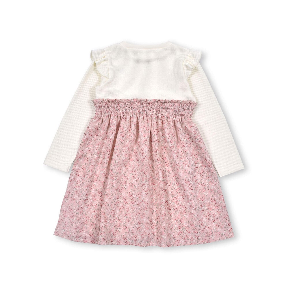 チェリー 刺繍 花柄 プリント ドッキング ワンピース (80~130cm)(80cm ベージュ): ワンピース-子供服べべの公式通販サイト  「BEBE MALL」