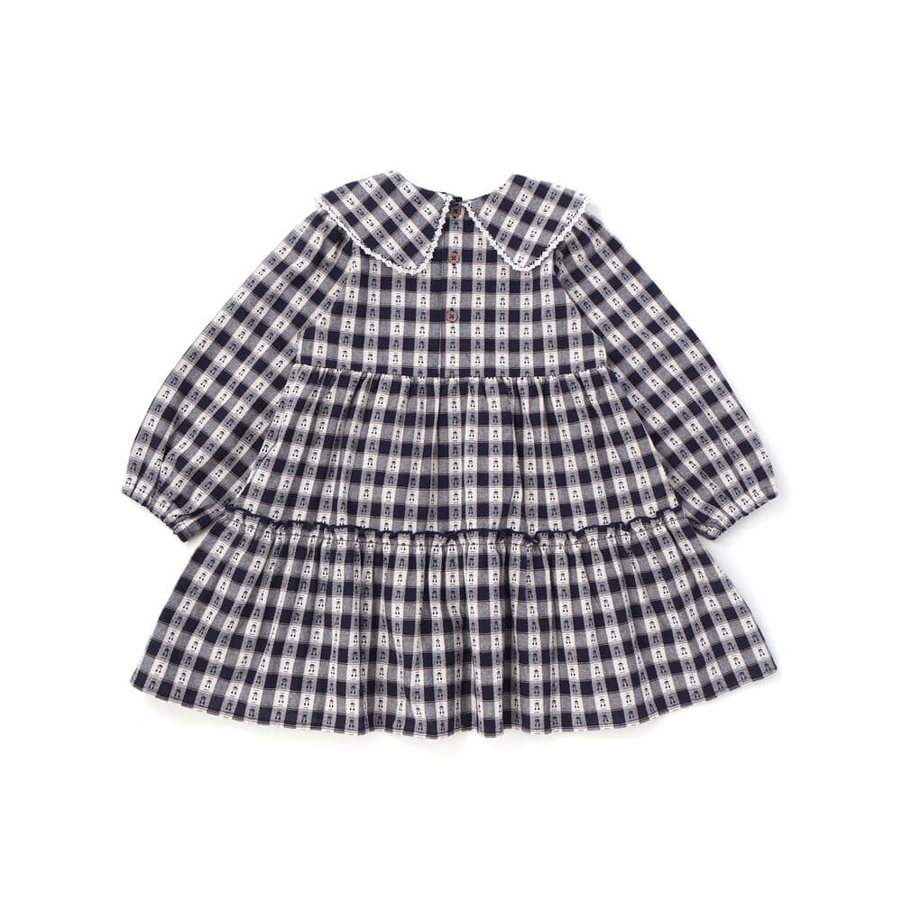 【お揃い】ビッグカラーチェックワンピース+ベストセット(90~130cm) レッド系 90cm