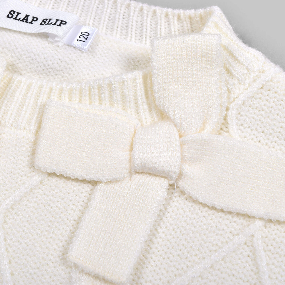 ケーブル編み ニット リボン カーディガン (90~130cm)(90cm グレー): トップス-子供服べべの公式通販サイト 「BEBE MALL」