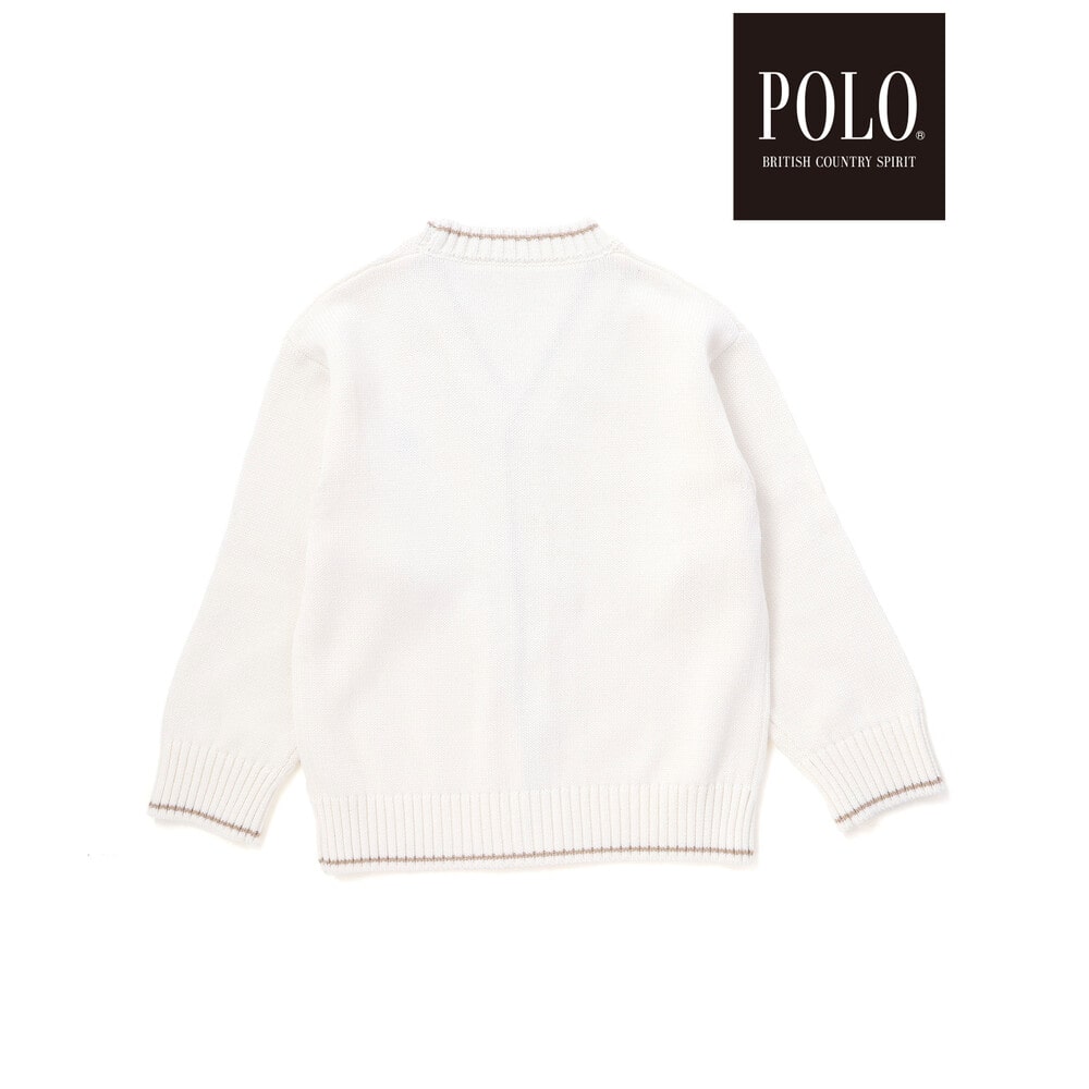 【POLO BCS(ポロ・ビーシーエス)×SLAP SLIP】シンプルニットカーディガン(80~130cm) オフホワイト 80cm