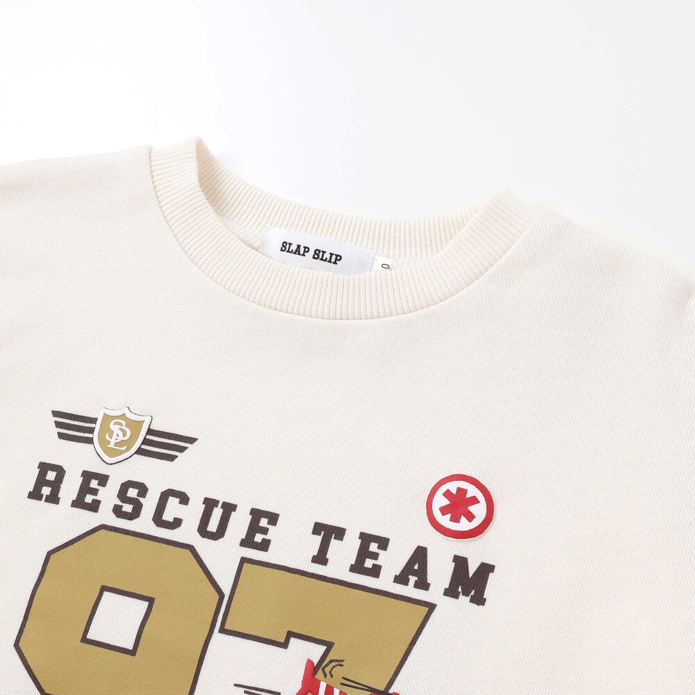 はたらくくるま発泡プリント星パッチナンバリングバイカラートレーナー(80~130cm) レッド×ネイビー 80cm