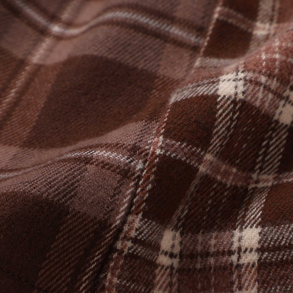 【お揃い】ハートいっぱい刺しゅうモチーフ切り替えチェックドッキングトレーナー(80~130cm) オフホワイト 80cm