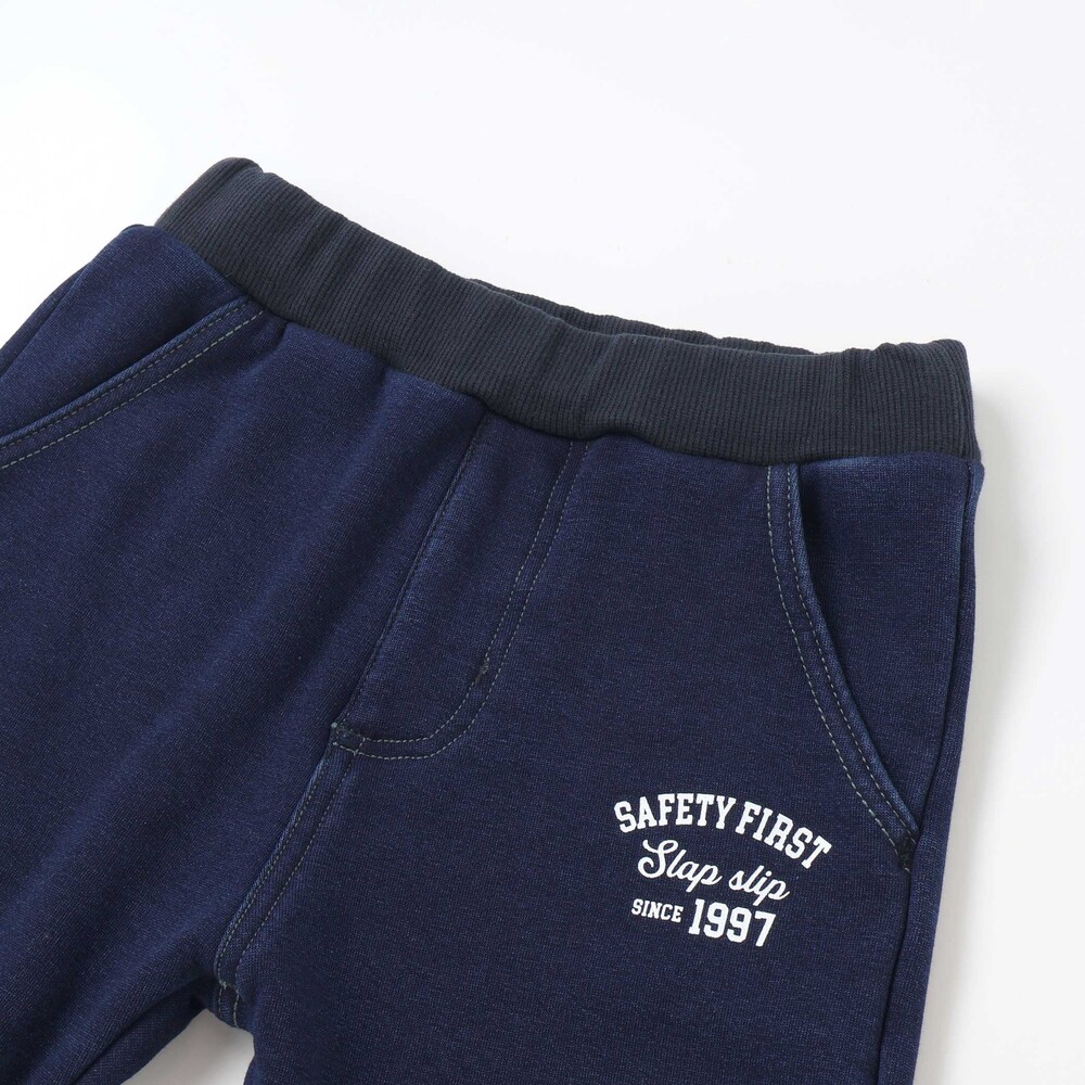 グングンのぼるよはたらくくるま刺しゅうロングパンツ(80~130cm) ブルー 80cm