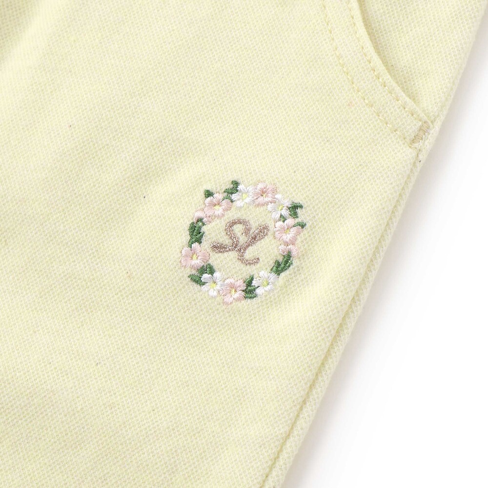 裾折り返しレース7分丈ツイルパンツ(80~120cm) パープル 80cm