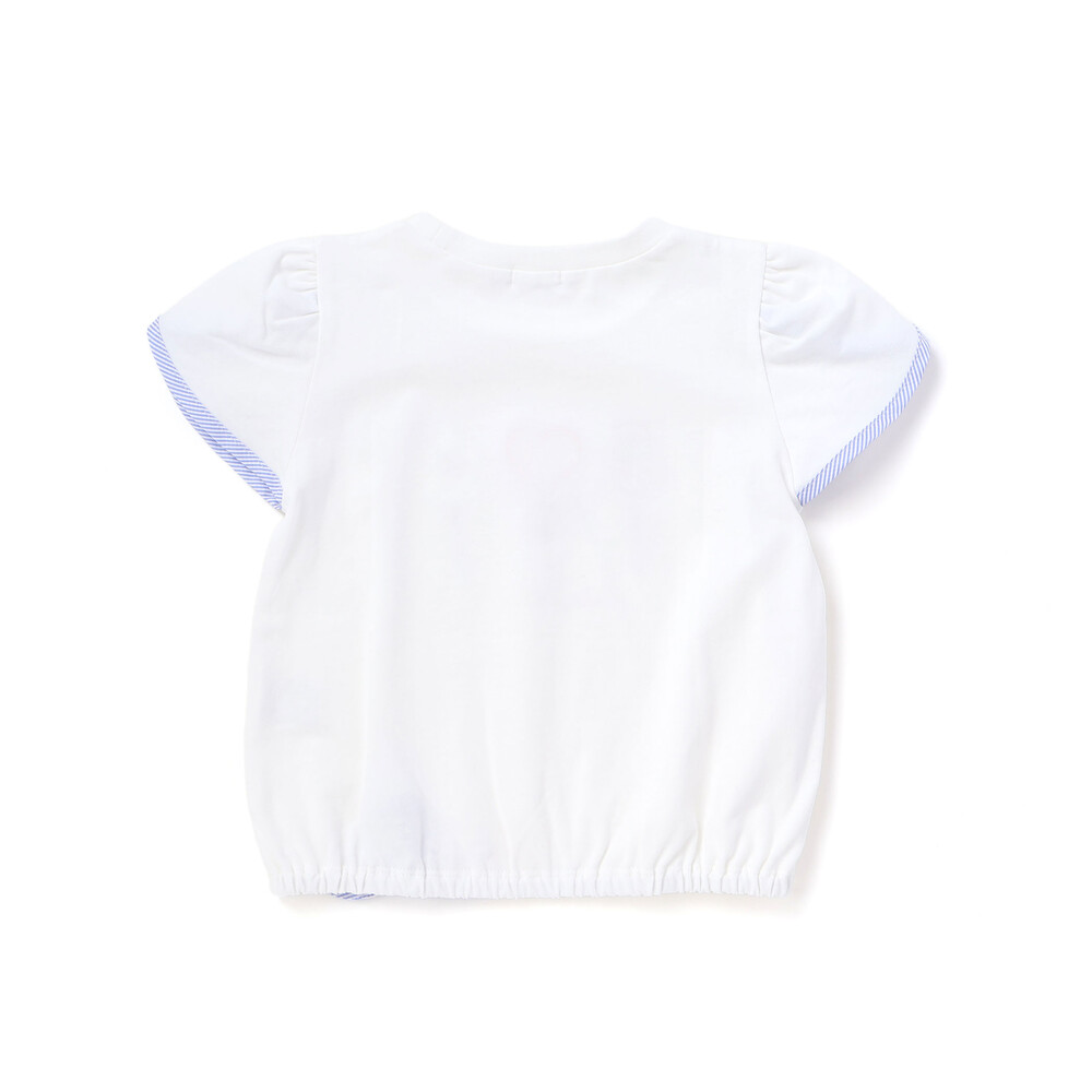 【接触冷感】ドロストペタルスリーブ半袖Tシャツ(80~130cm) ホワイト 80cm