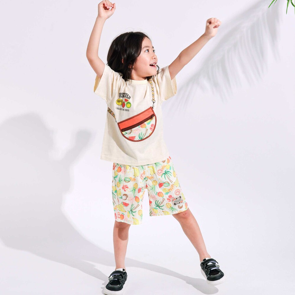 【お揃い】ポシェットトロンプイユ半袖Tシャツ(80~130cm) イエロー 80cm