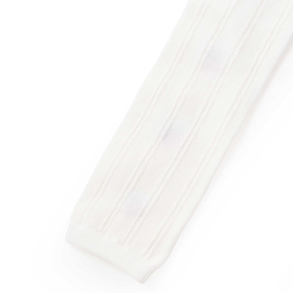 ハート&チェリー編み模様レギンス+ソックスセット(70~130cm) ホワイト M