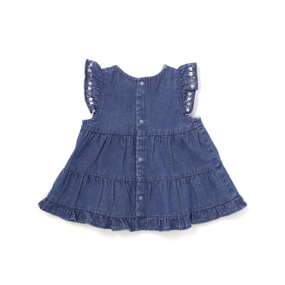 袖フリルワンピース+ブルマセットアップベビー(70~80cm) ネイビー ワンサイズ