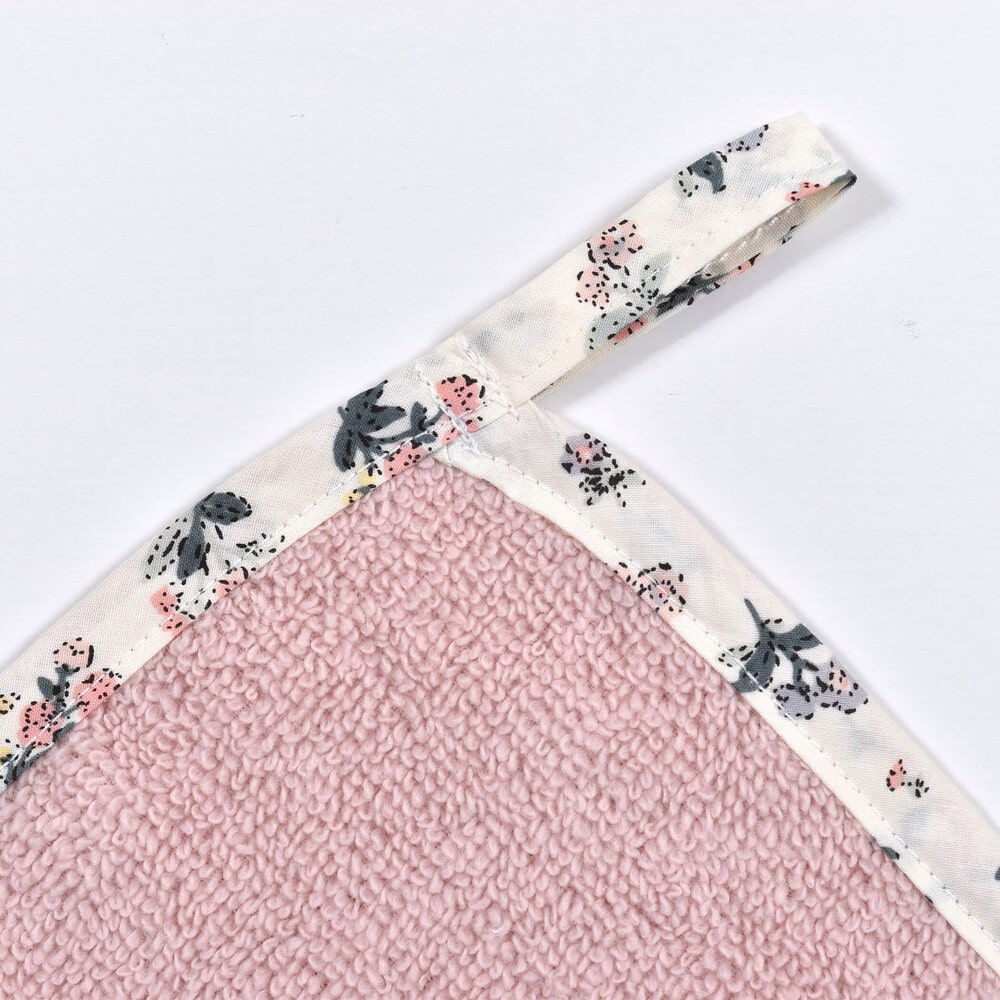 柄ナレ 刺繍 縁取り パイル ハンカチ オフホワイト ワンサイズ