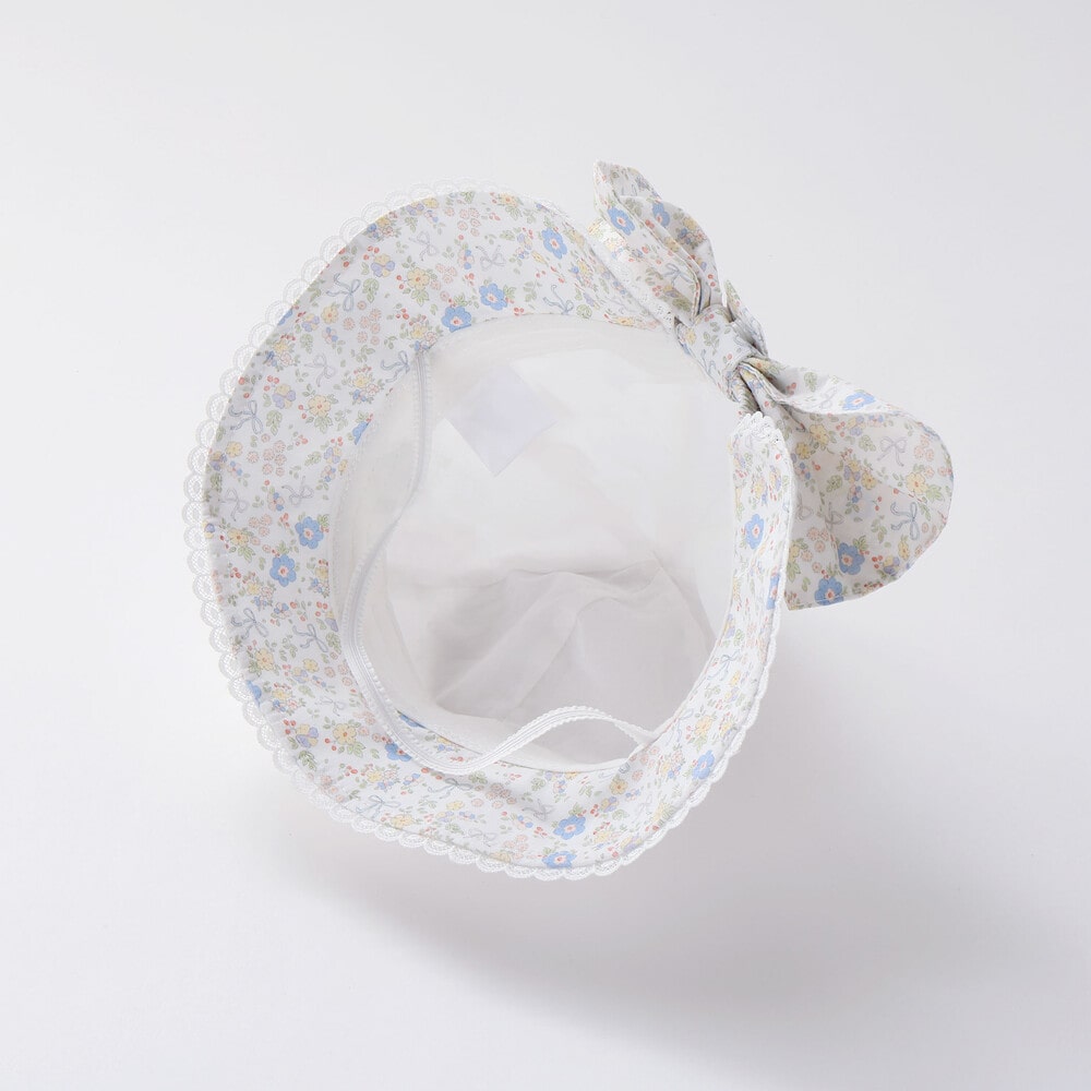 日よけ&レース付き帽子ベビー(46~48cm) ホワイト 46cm