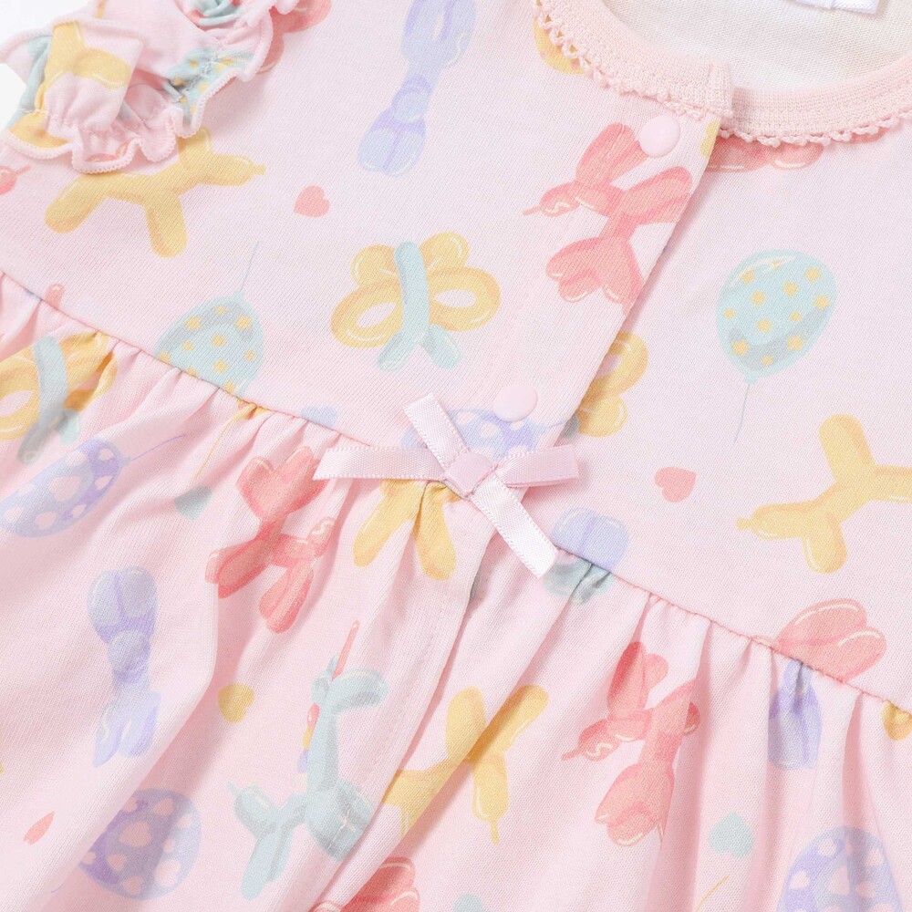 【お揃い】バルーン宝石アイス果物総柄プリントボディミニベビー(60~80cm) ピンク系 60cm