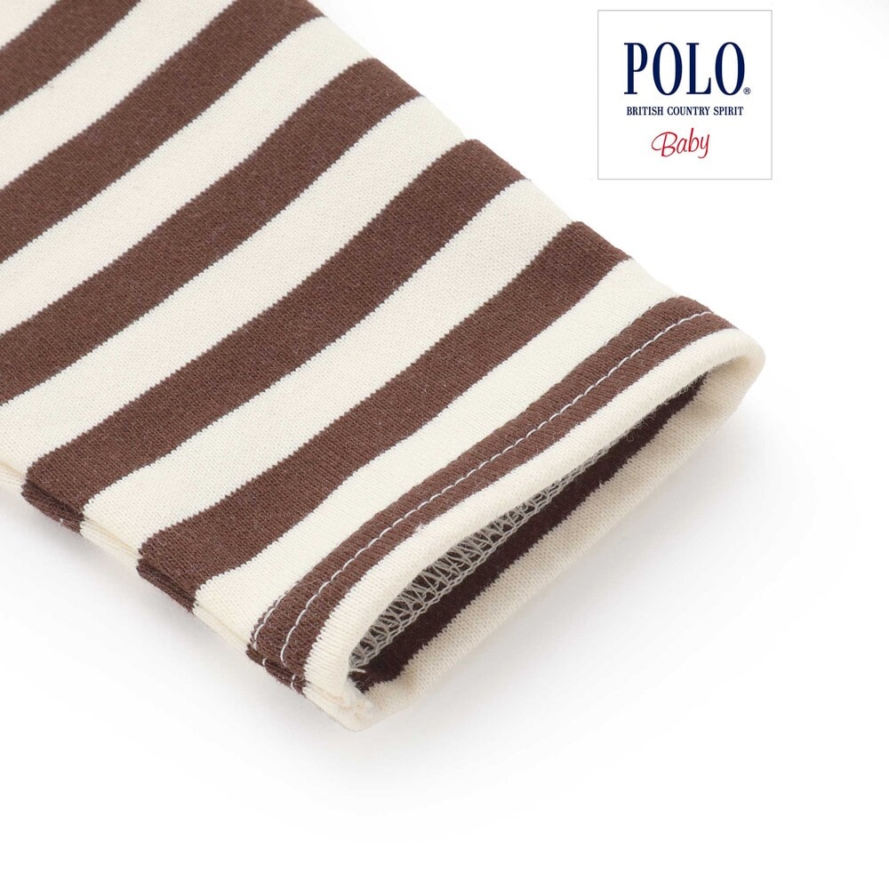 【POLO BCS(ポロ・ビーシーエス)×SLAP SLIP】胸元切り替え裏毛カバーオールベビー(60~80cm) オフホワイト系 60cm
