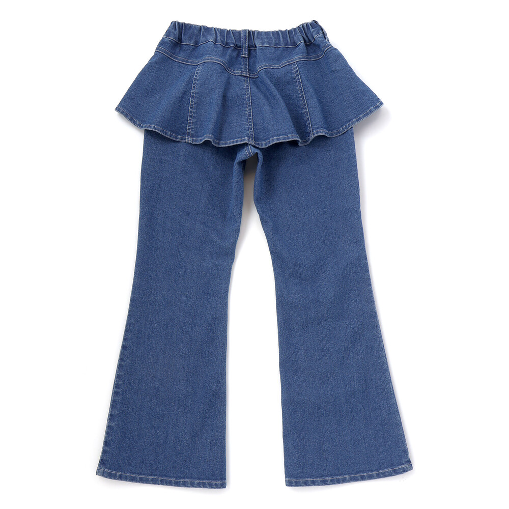 フリルストレッチデニムパンツ(110~150cm) ネイビー 110cm