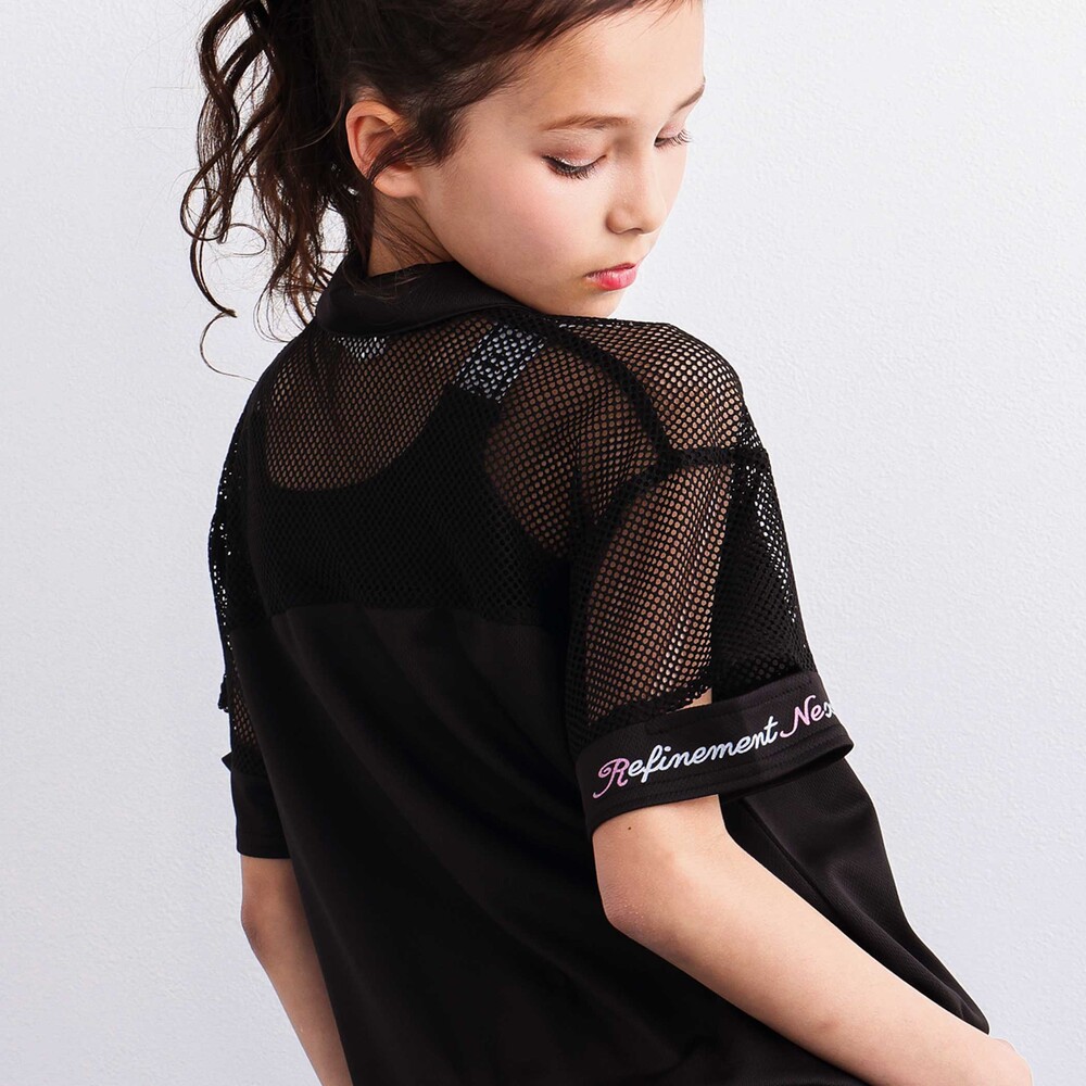 切り替えメッシュハーフジップTシャツ(110~150cm) ホワイト 110cm