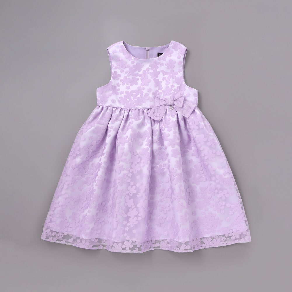 フローラルオパールプリントウエストリボンドレス(110~130cm) パープル系 110cm