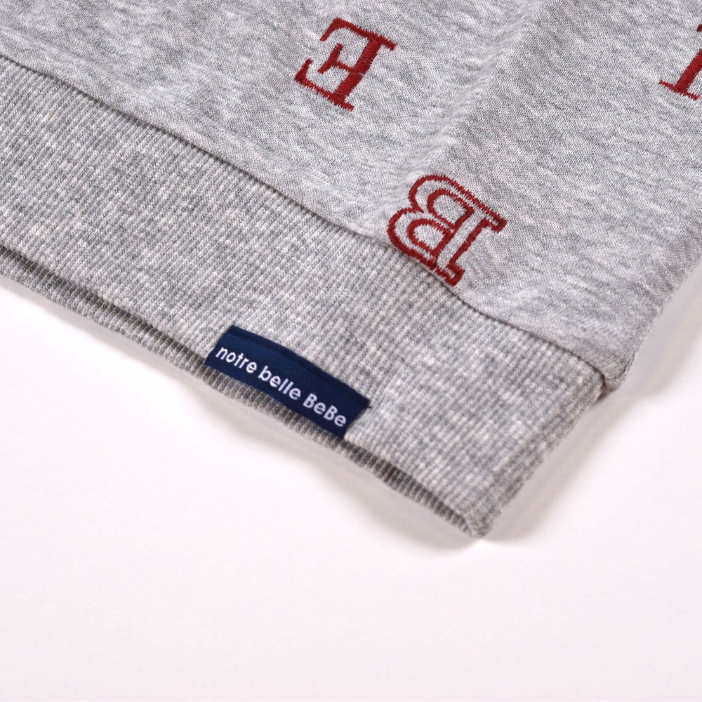 アルファベット ミニ裏毛 ロゴ 刺繍 トレーナー (90cm~140cm) ホワイト系 100cm