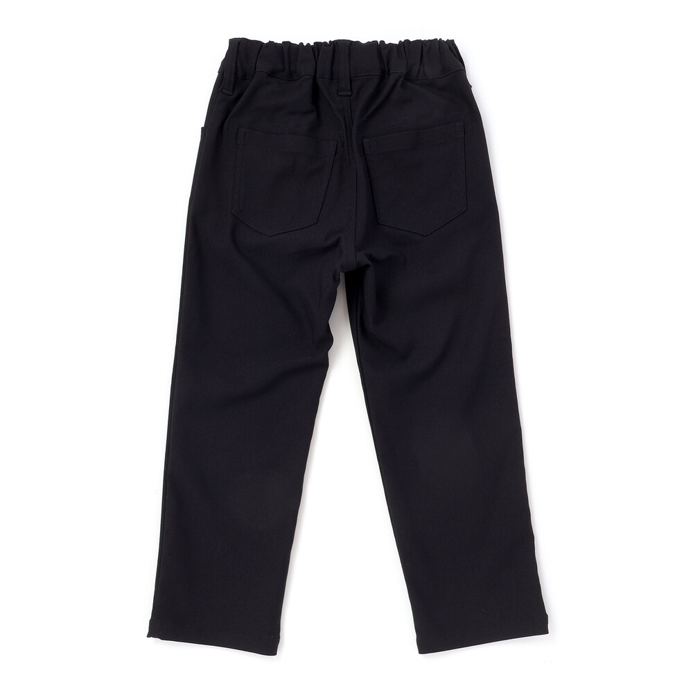 ストレッチツイルサイドテープストレートロングパンツ(90~160cm) ブラック 90cm
