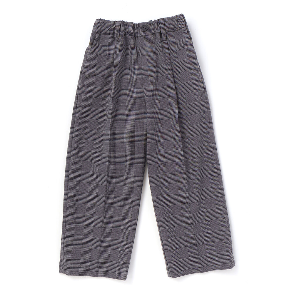 【お揃い】グレンチェックセンタープレスワイドパンツ(100~150cm) グレー系 100cm