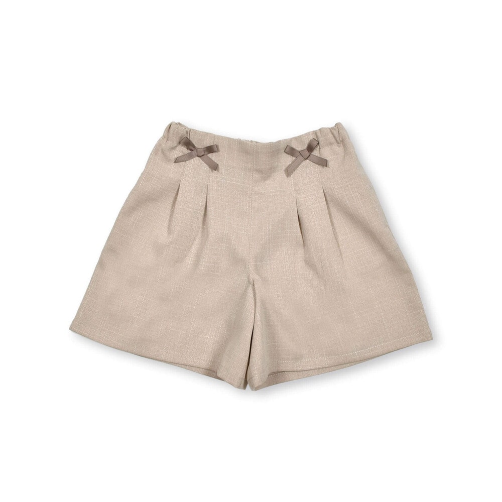 リネン調オックスリボンショートパンツ (90~150cm)(90cm ベージュ 