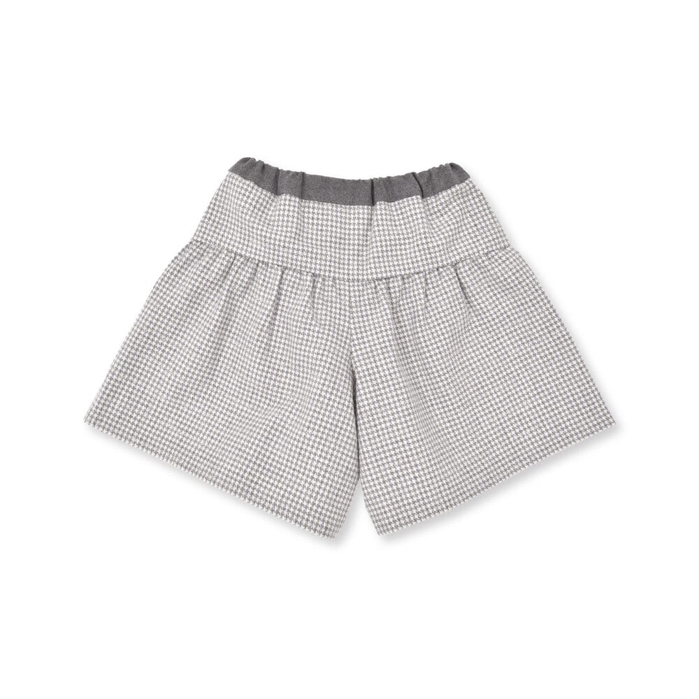 【お揃い】ラメ千鳥格子キュロットパンツ(90~150cm) グレー系 90cm