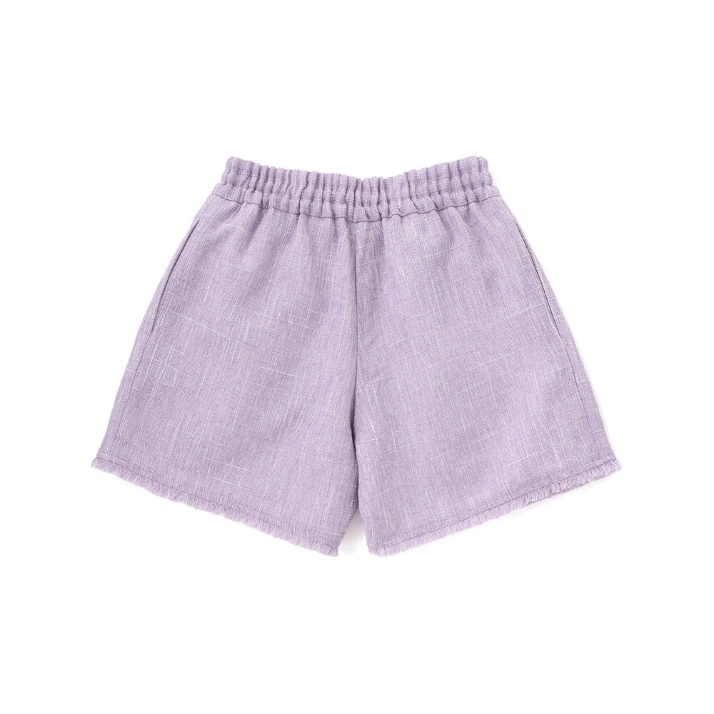 【お揃い】ツイード調フリンジショートパンツ(90~150cm) パープル系 90cm