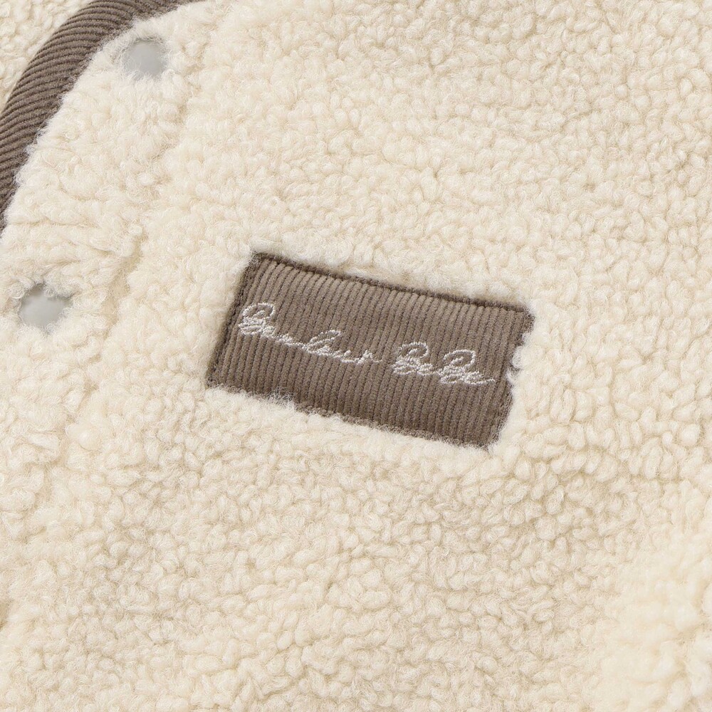 シープボアリバーシブルノーカラーコート(90cm) ベージュ 90cm