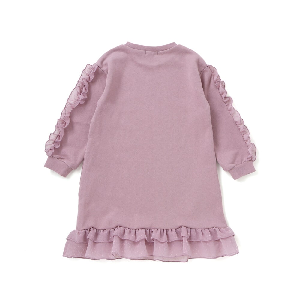 【限定商品】裏毛チュールフリルワンピース(95~150cm) ピンク 100cm