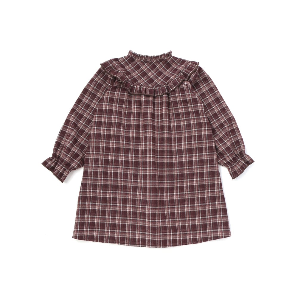 【限定商品】ネルチェック柄ワンピース(95~150cm) レッド系 110cm