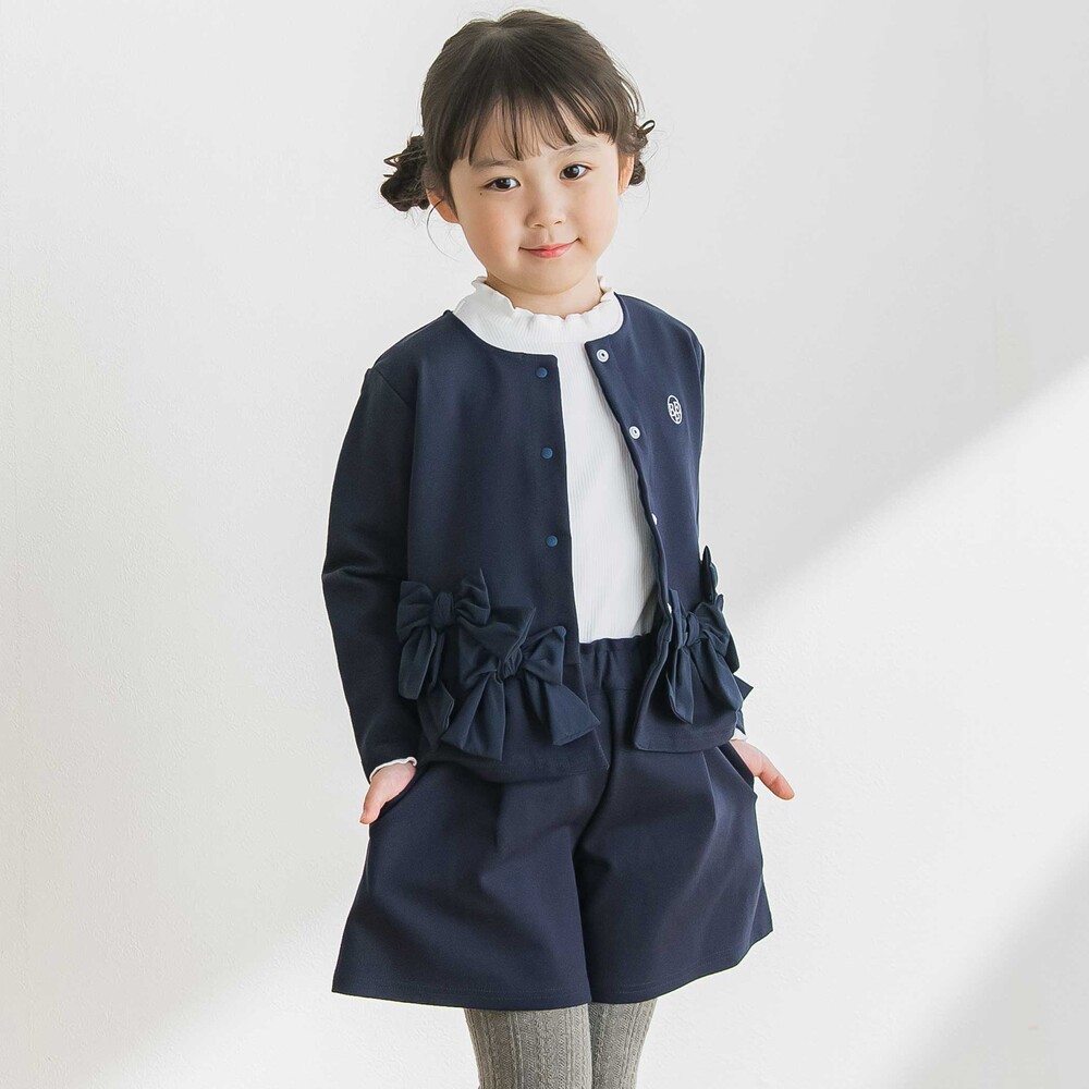 【限定商品】リボンポイントポンチセットアップ(95~150cm) ベージュ 95cm