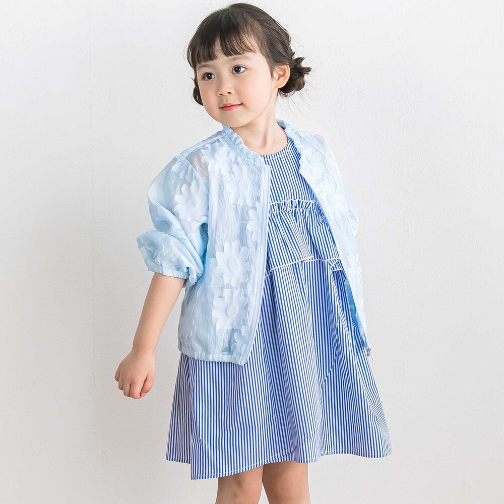 【店舗限定】花柄シアーライトブルゾン(95~160cm) ブルー 100cm