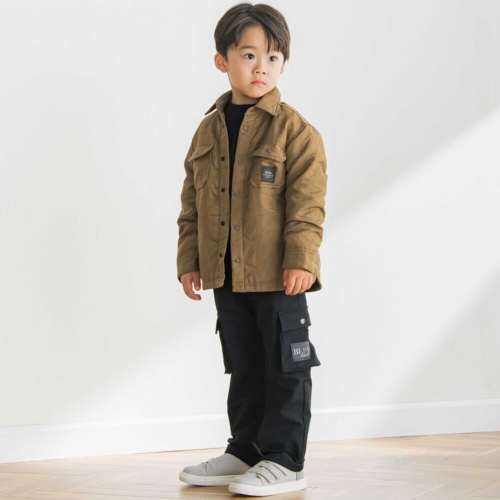 【限定商品】三角キルティングジャケット(95~150cm) ブラック 100cm