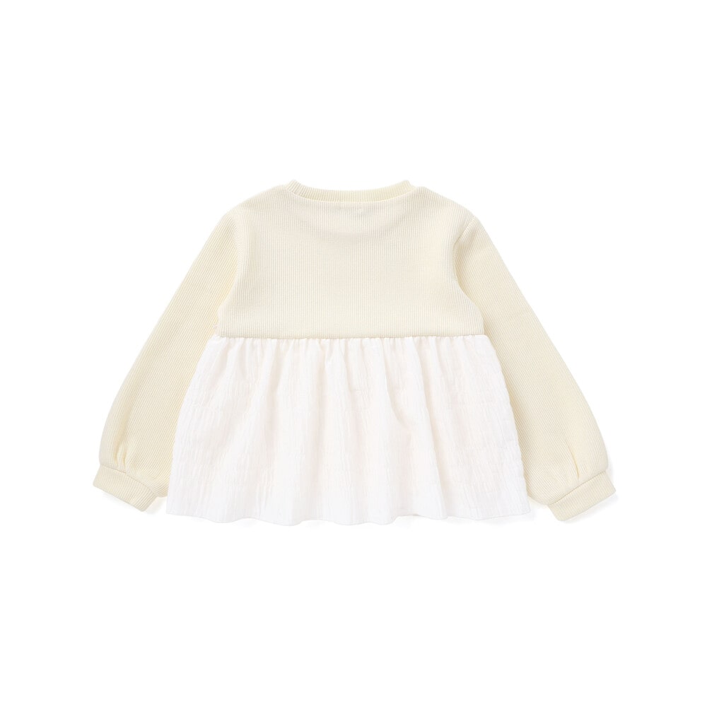 【店舗限定】ニットリブ+フリルトレーナー(95~150cm) ブラック 100cm