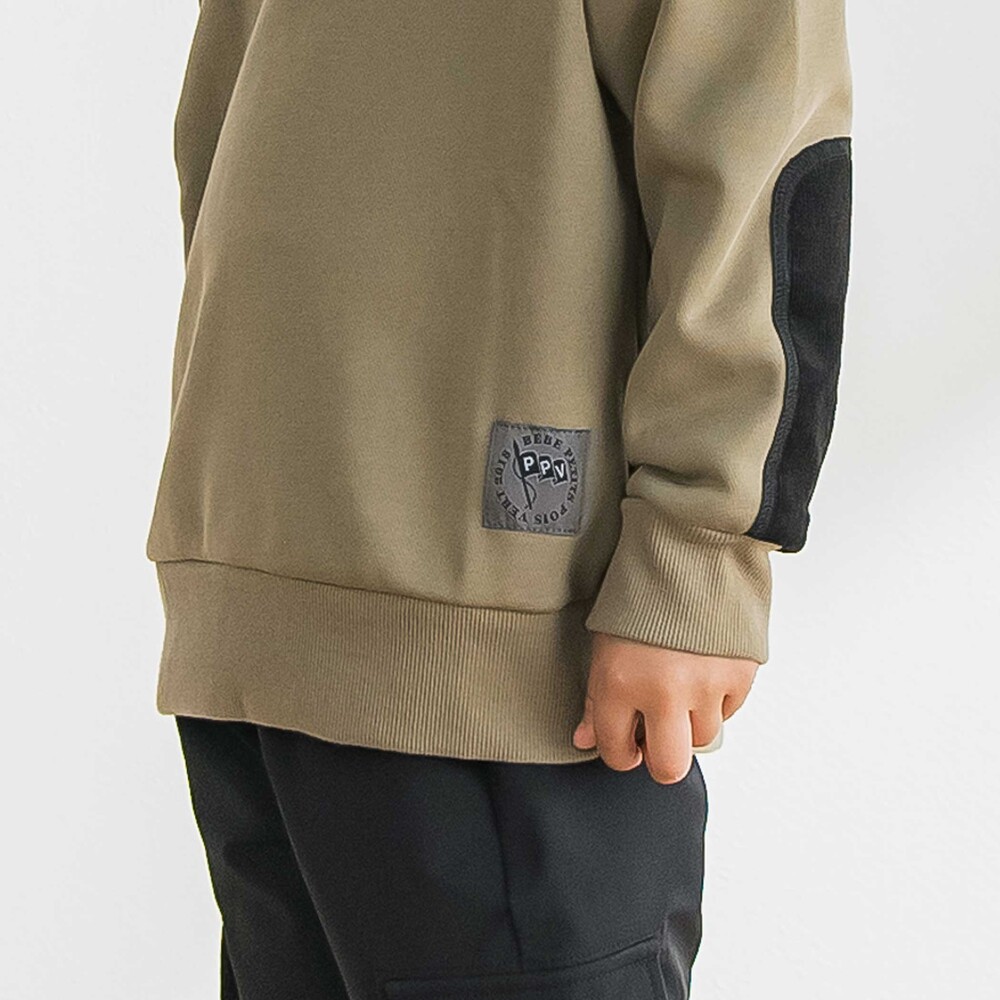 【限定商品】裏毛エルボーパッチトレーナー(95~150cm) ブラック 95cm