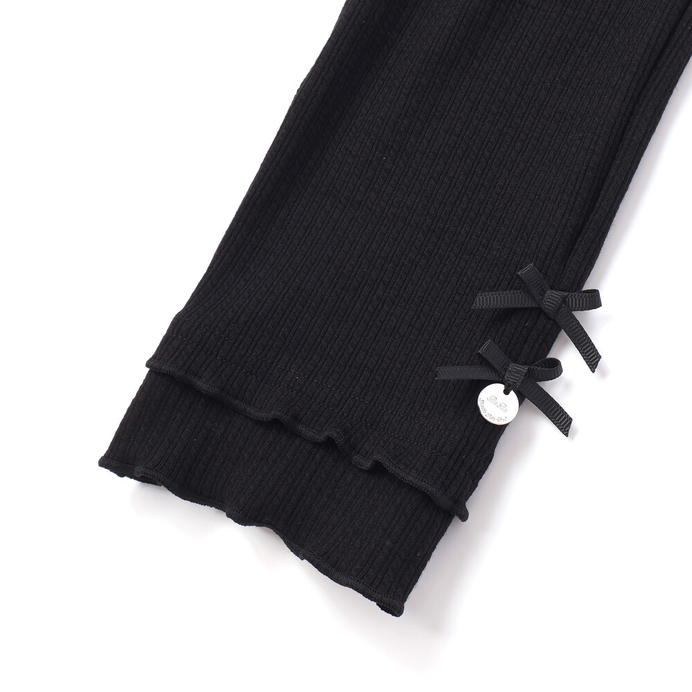 【限定商品】フリルリブレギンス(95~150cm) ブラック 95cm
