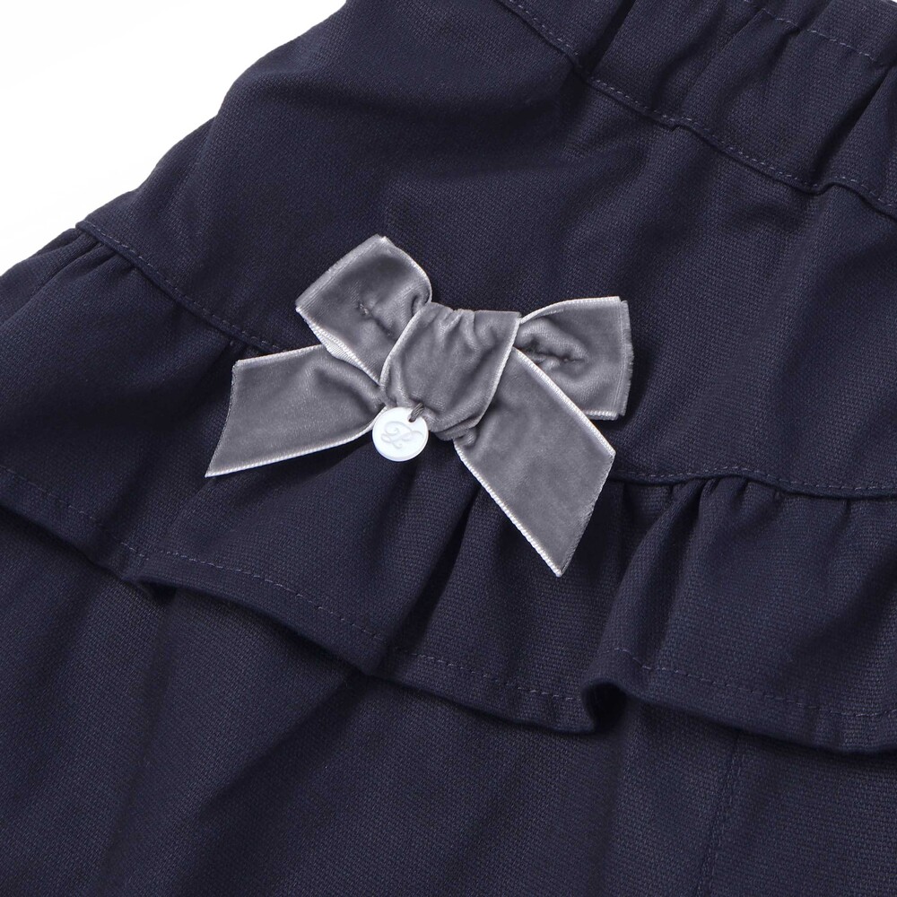 【限定商品】フリルリボンキュロットパンツ(95~150cm) ネイビー 100cm