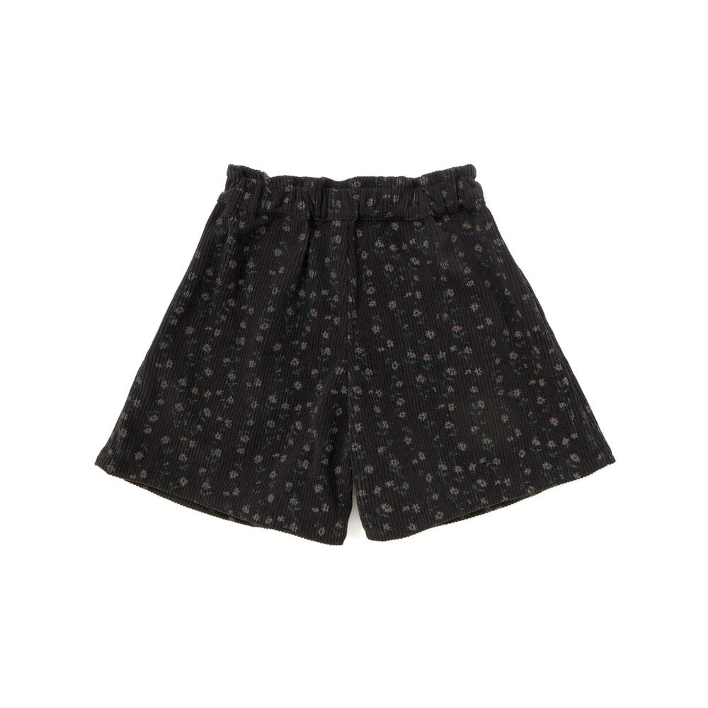 【限定商品】コールテン花柄&粒柄キュロット(95~150cm) ブラック系 95cm