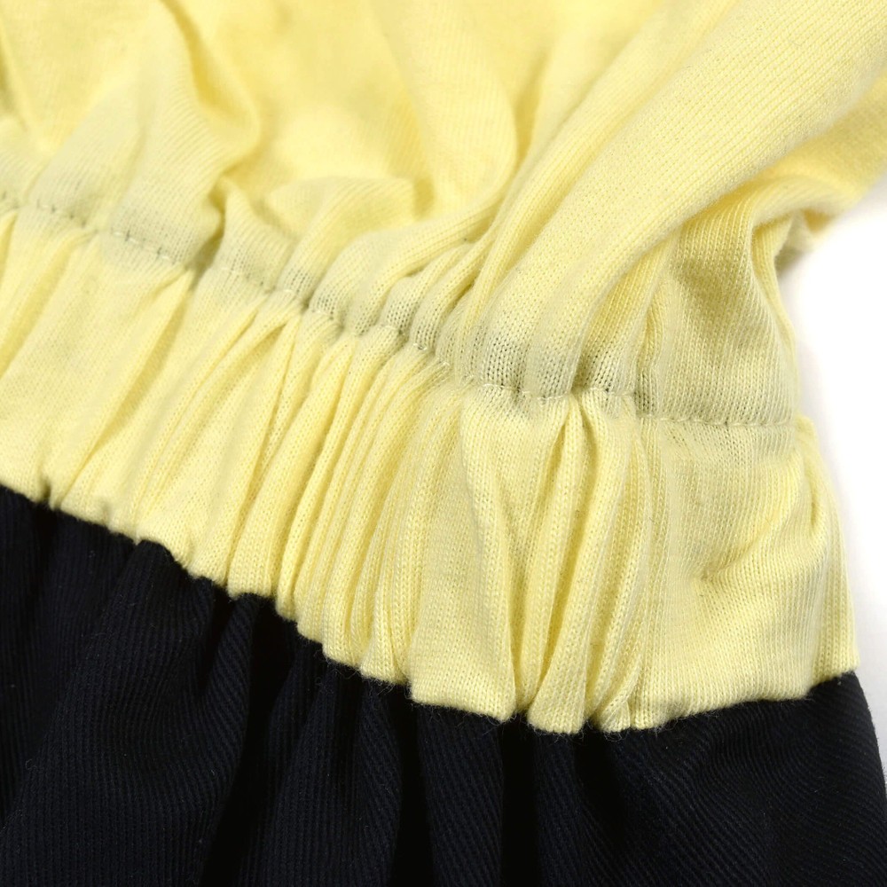 異素材 切り替え ワンピース (130~160cm) イエロー 130cm