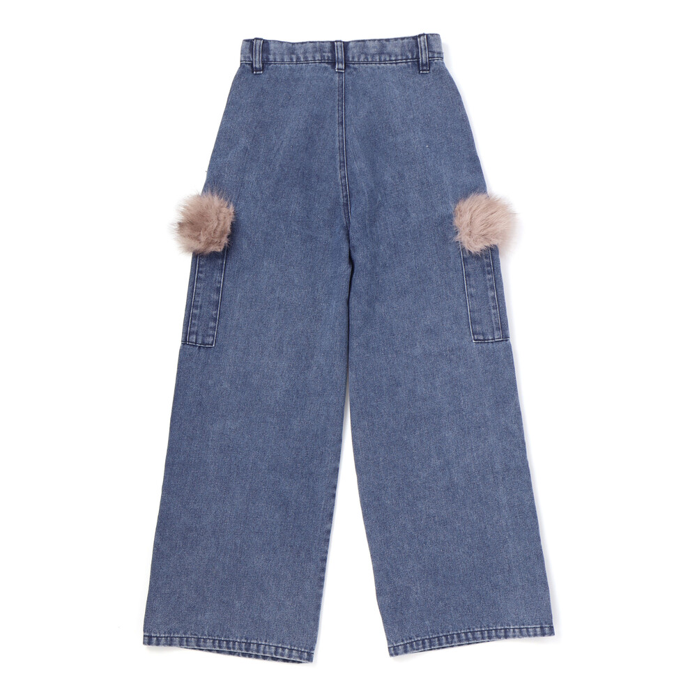 ファーポケット カーゴパンツ(130~160cm) ネイビー 130cm