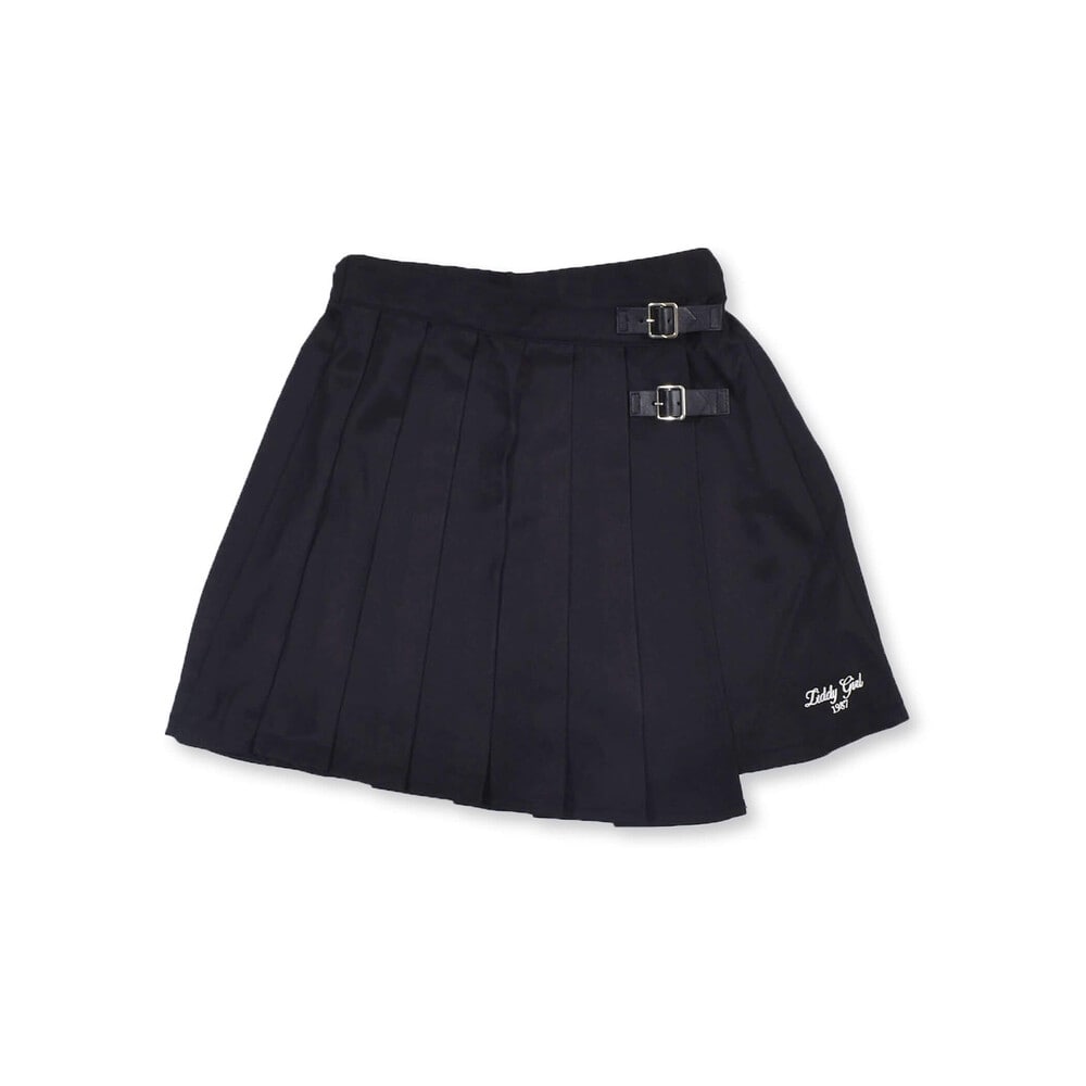 【ニコ☆プチ掲載】 プリーツ 巻き スカート パンツ(130cm~160cm) ブラック 130cm