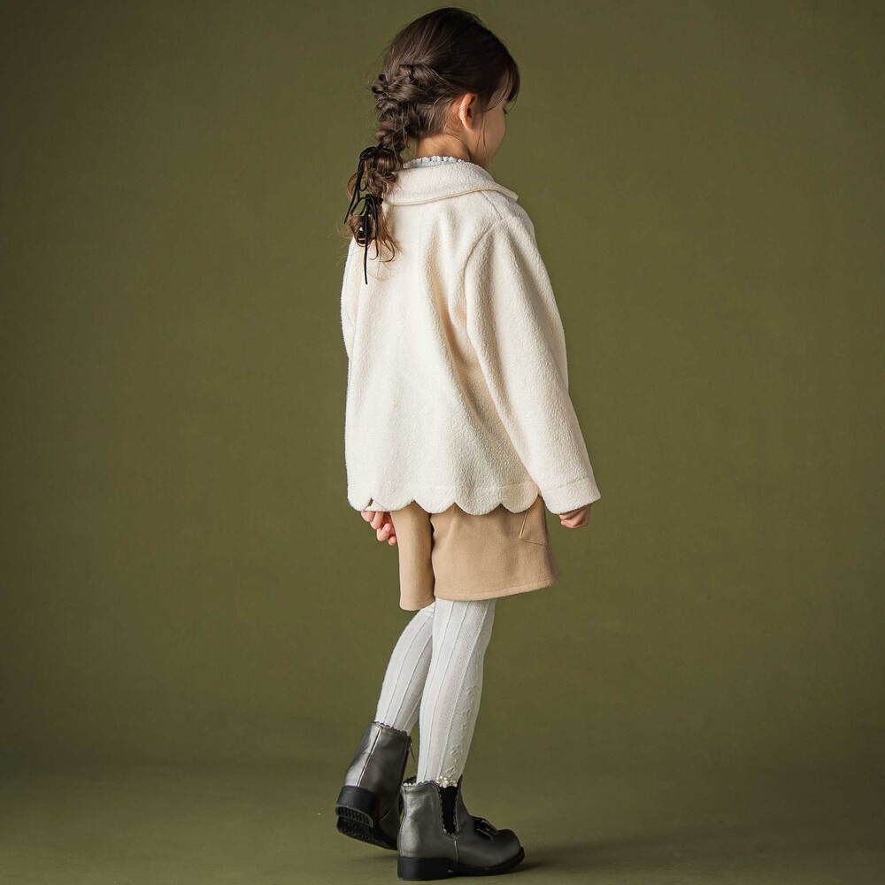 丸襟スカラップボアコート(95~150cm) グレー 95cm