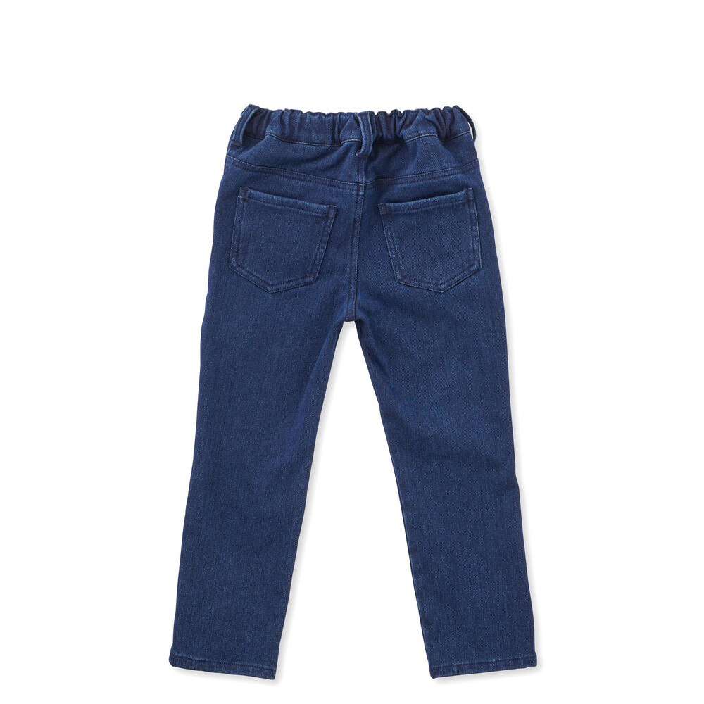 花パッチワークデニムニットパンツ(95~150cm)(95cm ブラック
