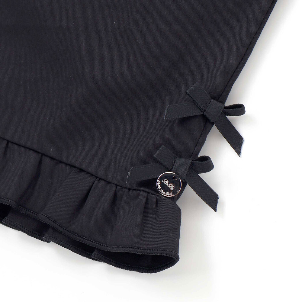 裾フリル6分丈パンツ(95~150cm) ブラック 95cm