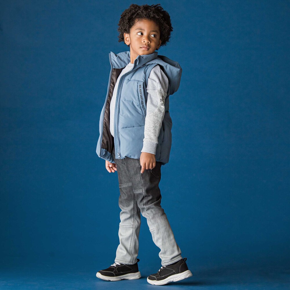 袖・フードタ取り外しダウンジャケット(110~160cm) ブルー 110cm