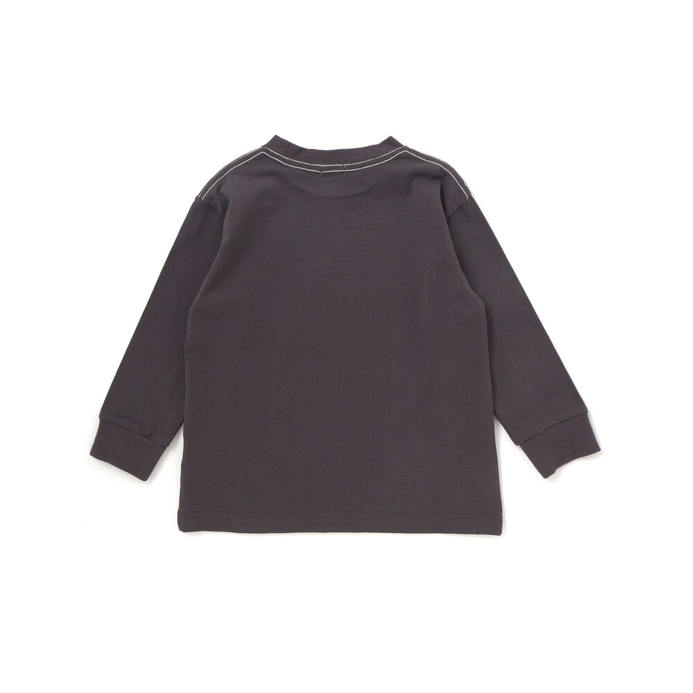 デニム風プリントバスク天竺BIGTシャツ(110~160cm) オフホワイト 110cm